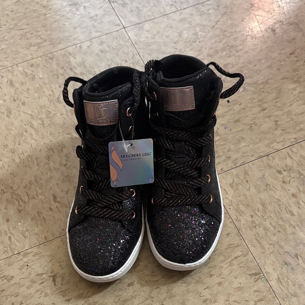 Skechers Kids Black Sparkle High-Tops